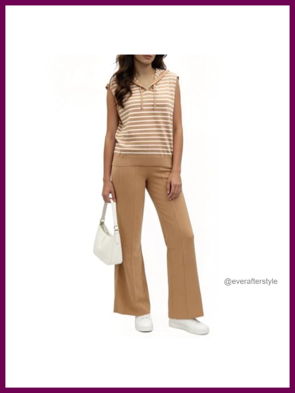 Sleeveless Lounge Set Travel Outfit Quarter-Zip Pullover Knit Pant Set